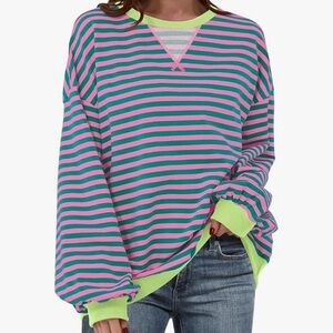 ANRABESS Women Striped Crewneck